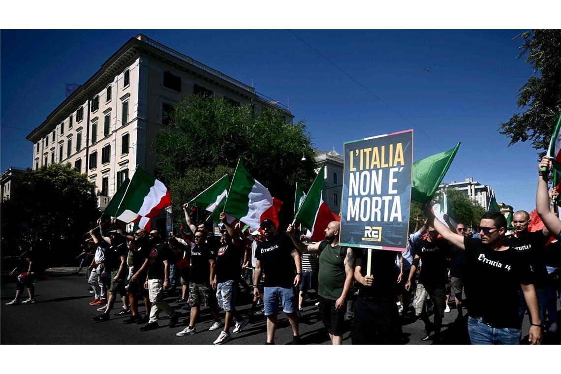 Demonstranten in Rom.