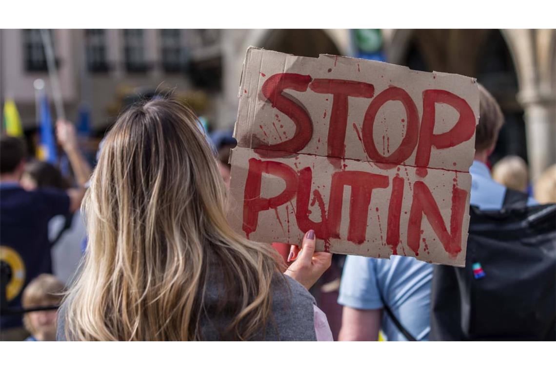 Demonstrationen wie hier am 14. April 2024 in München werden Wladimir Putin nicht aufhalten.