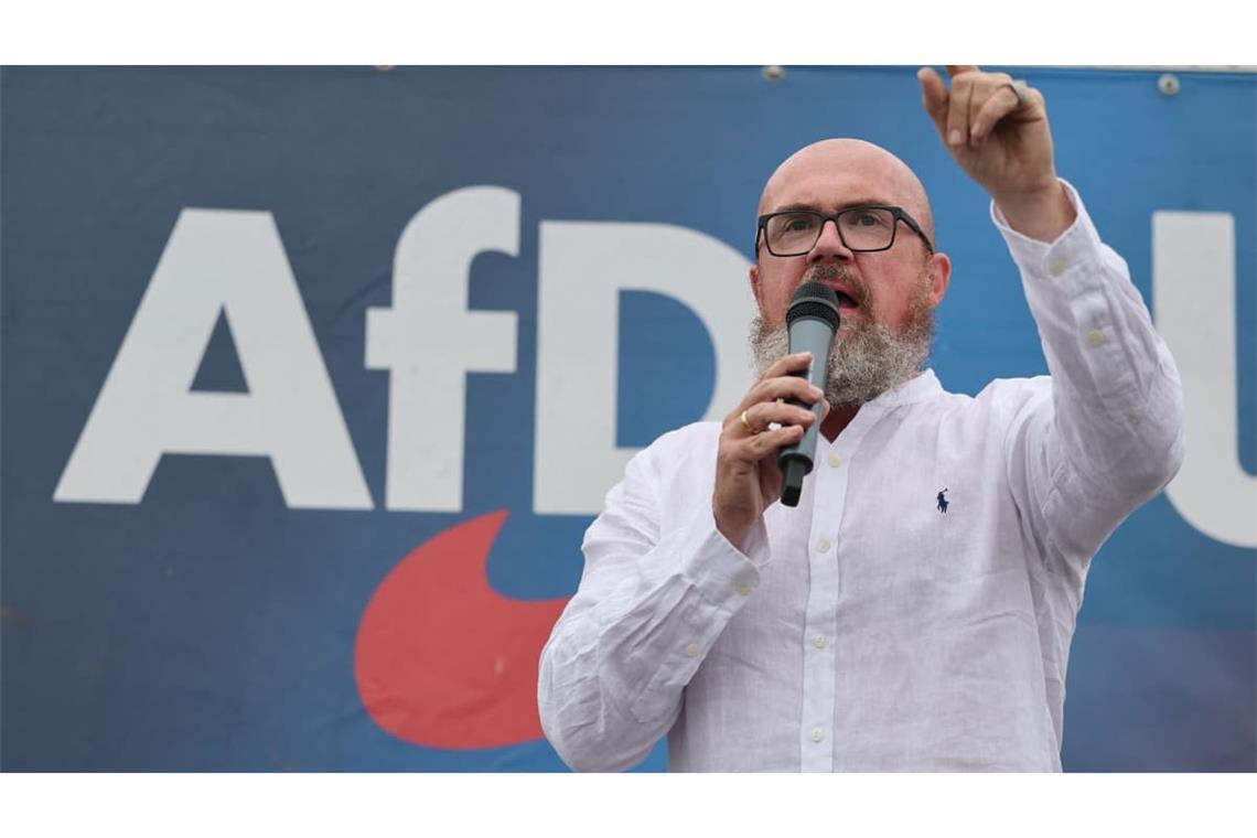 Der AfD-Landtagsabgeordnete Hans-Joachim Tillschneider wurde an der Teilnahme am Halle-Gedenken gehindert . (Archivbild)