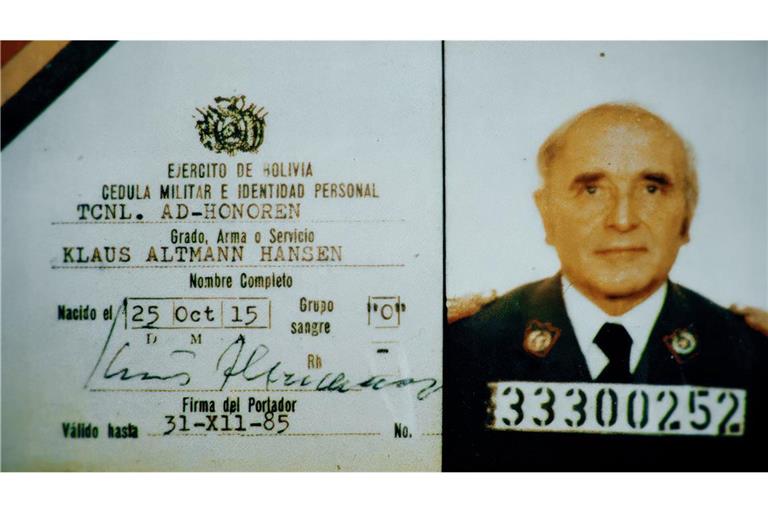 Der bolivianische Militärausweis von Klaus Barbie alias Klaus Altmann.