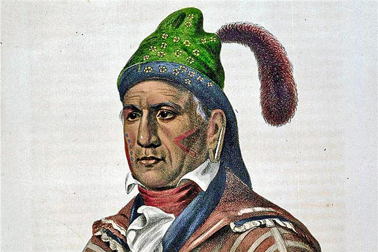 Der Creek-Häuptling Menawa. Abbildung nach einem Porträt von Charles Bird King