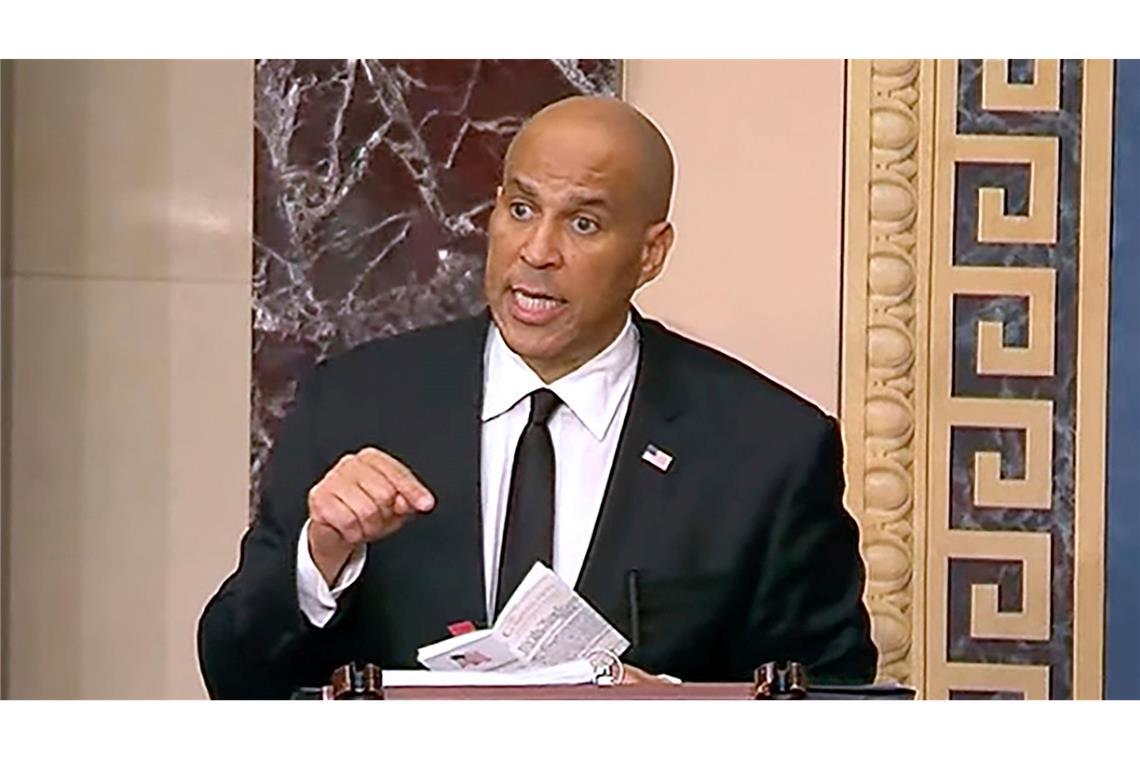 Keine Atempause - 100 Tage Präsident Trump Der demokratische Senator Cory Booker hielt im US-Senat eine 25-stündige Rede. (Archivbild)