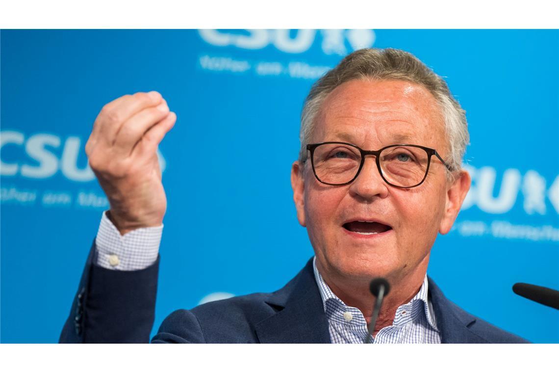 Der frühere Baywa-Chef Klaus Josef Lutz auf einer CSU-Veranstaltung im Jahr 2022. Lutz hat bislang sämtliche Vorwürfe im Zusammenhang mit der Schieflage der Baywa zurückgewiesen. (Archiv)