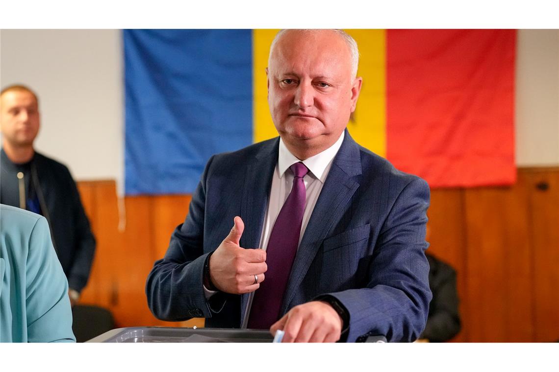 Wahl in Moldau: Proeuropäische Regierungspartei vorn Der frühere Präsident Igor Dodon gilt mit seinem russlandfreundlichen Patriotischen Block in Moldau weiter als ein Machtfaktor.