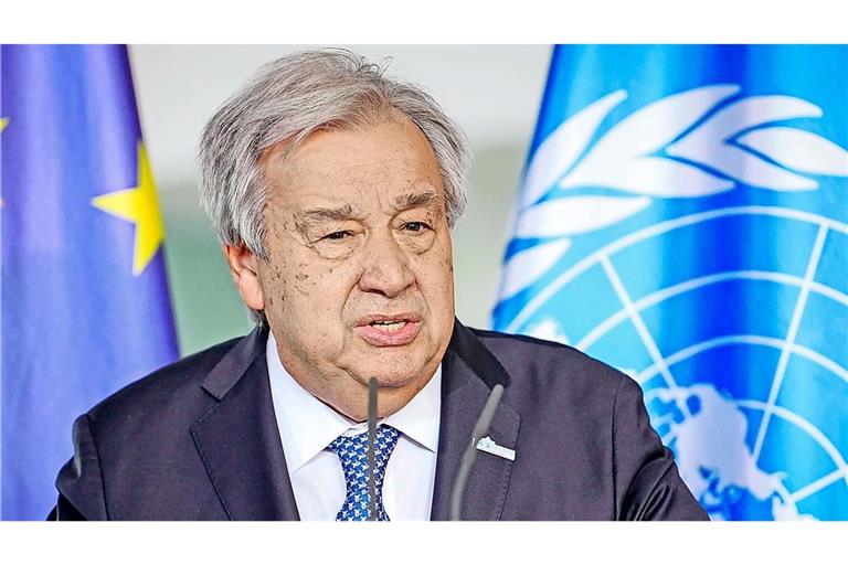 Der Generalsekretär der Vereinten Nationen António Guterres. Israel hat die Zusammenarbeit mit ihm aufgekündigt (Archivfoto).
