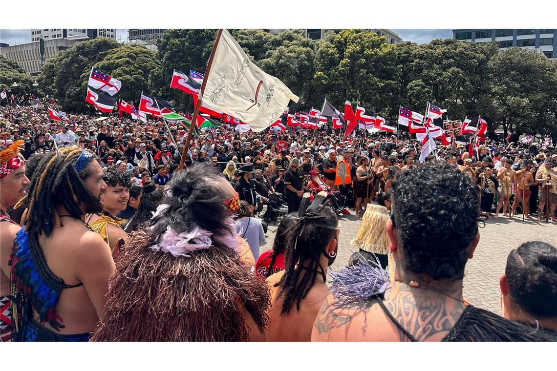 Zehntausende bei Maori-Protesten in Neuseeland Der Gesetzesentwurf legt das Gründungsdokument Neuseelands - den Vertrag von Waitangi - neu aus.