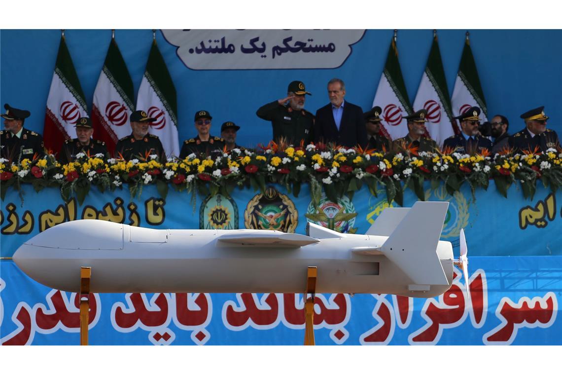 Der Iran produziert massenweise Drohnen: Die vergleichsweise günstigen Fluggeräte sind eine große Herausforderung für die gegnerische Flugabwehr. (Archivbild)