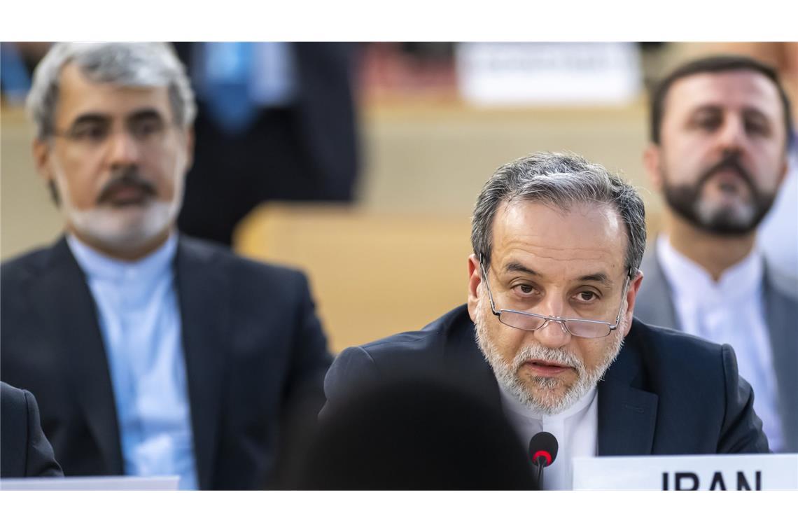Konflikt mit Israel: Europäer loten mit Iran diplomatische Lösung aus Der iranische Außenminister Abbas Araghchi spricht während der 59. Sitzung des Menschenrechtsrates am europäischen Sitz der Vereinten Nationen.