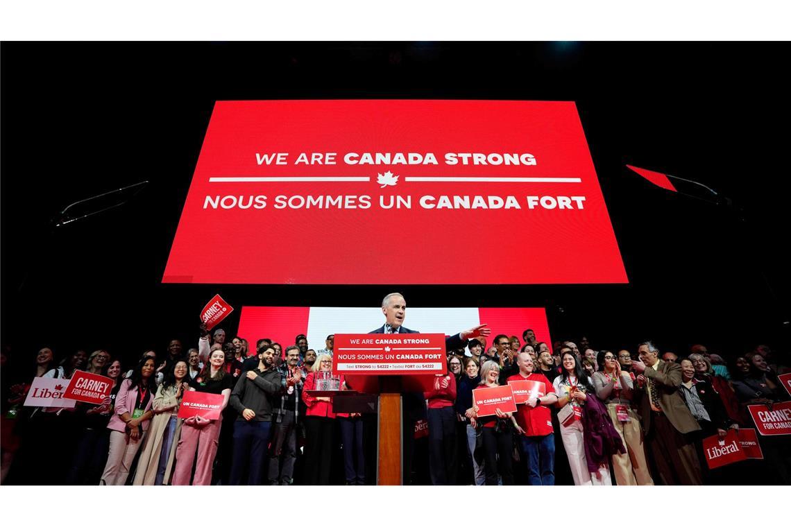 Der kanadische Premierminister Mark Carney spricht nach dem Wahlsieg der Liberalen Partei bei den Wahlen in Ottawa.