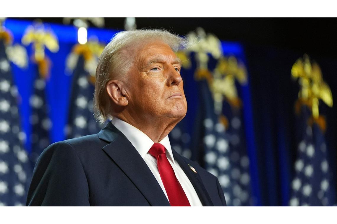 Donald Trumps Drohung mit Zöllen verunsichert Industrie Der künftige US-Präsident Donald Trump im Wahlkampf mit Zöllen von bis zu 20 Prozent auf Importe aus Europa gedroht. (Archivbild)