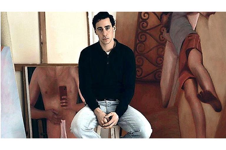 Der Maler Amit Berman in seinem Studio