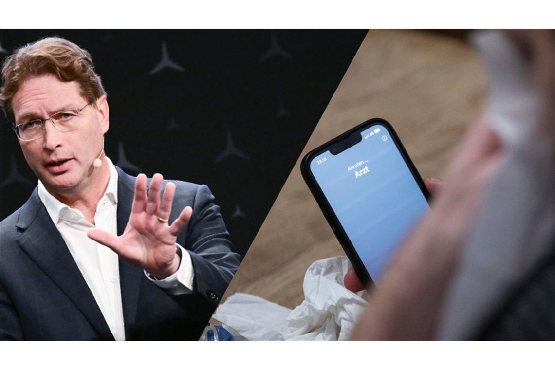Mercedes-Chef findet Krankmelden zu einfach – die AOK widerspricht Der Mercedes-Chef kritisierte zuletzt das Verfahren für Krankschreibungen in Deutschland. (Collage StZN)