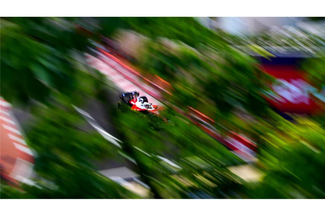 Der monegassische Ferrari-Pilot Charles Leclerc auf der Rennstrecke vor dem Großen Preis von Monaco.