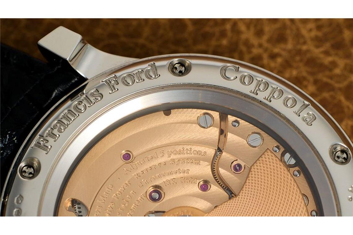 Der Name von Regisseur Francis Ford Coppola ist in die Luxus-Armbanduhr eingraviert.