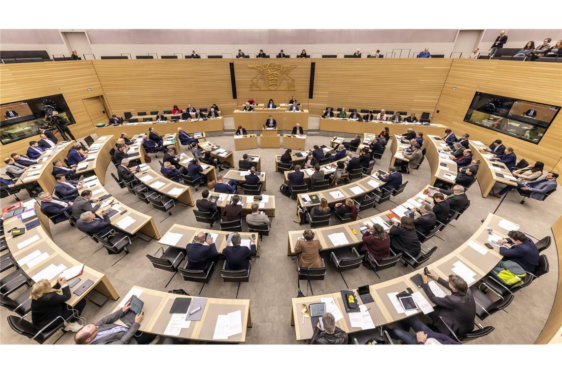 Der Plenarsaal des Landtags in Stuttgart. (Archivbild)