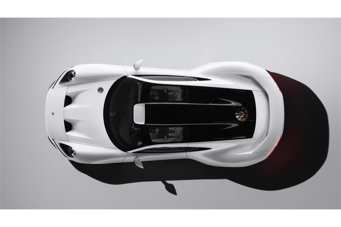 Der Porsche Mission S von oben: Gut erkennbar, das Lüfterrad auf dem Dach – angelehnt an den 917.