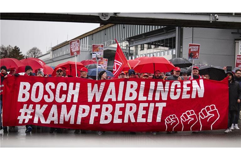Der Protest der Waiblinger Bosch-Beschäftigten hat jetzt  Berlin  erreicht.