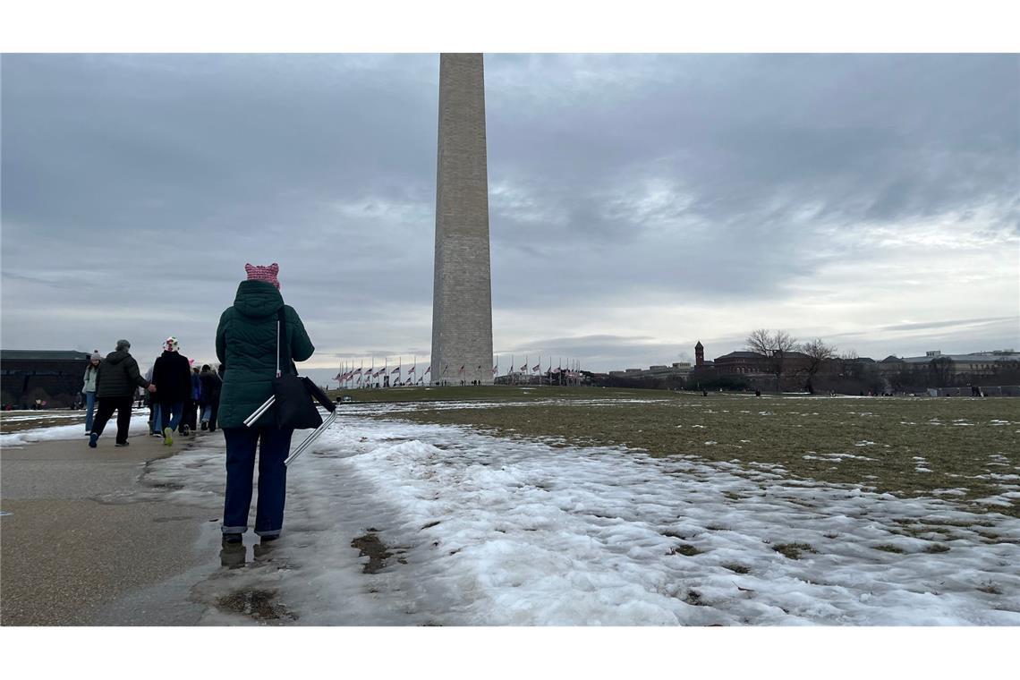 Verhaltener Gegenwind: Wo ist der Widerstand gegen Trump? Der Protest vor Trumps Amtseinführung in Washington im Januar fiel eher mager aus. (Archivbild)