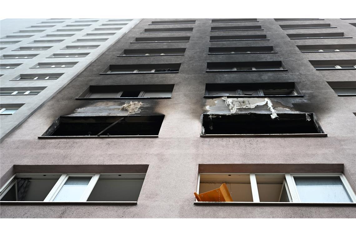 Der Qualm zog auch weit die Fassade hoch.