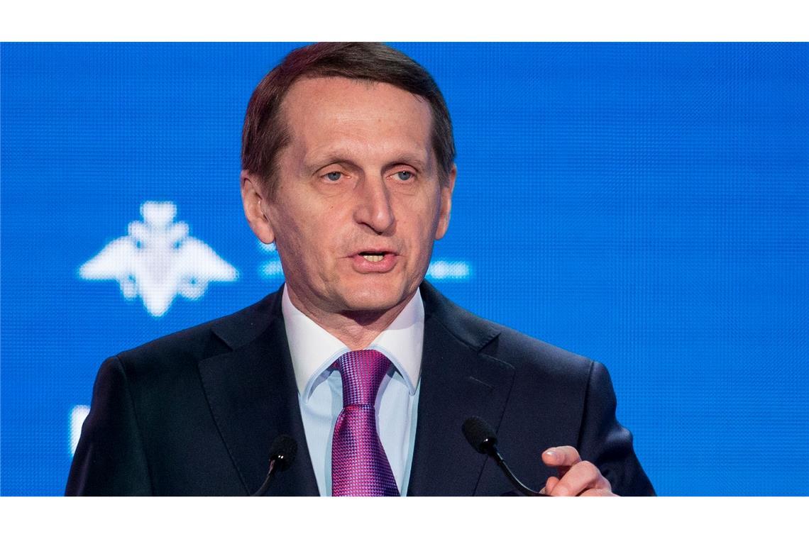 Russischer Geheimdienstchef nennt Bedingungen für Kriegsende Der russische Auslandsgeheimdienstchef Sergej Naryschkin nennt mehrere Bedingungen für ein Kriegsende in der Ukraine. (Archivbild)