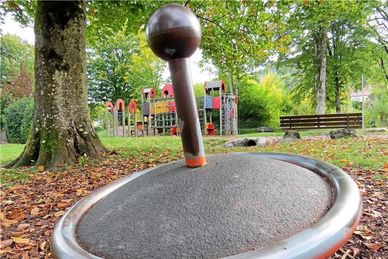 Der Spielplatz am Feuersee liegt mitten im Stadtgarten. Da die Anlage mittlerweile 30 Jahre alt ist, soll sie erneuert werden. Foto: C. Schick