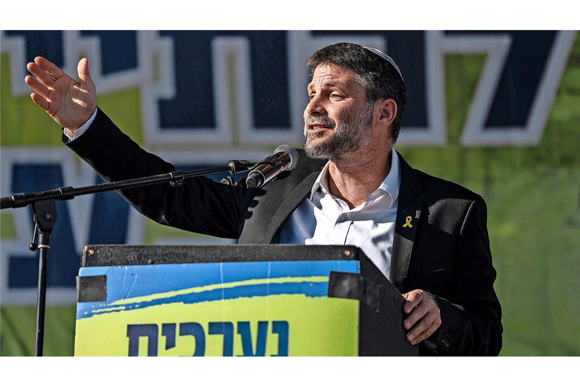 Der ultrarechte Finanzminister Bezalel Smotrich will die Osloer Verträge aufheben und die Entfernung von Palästinensern aus Gaza und dem Westjordanland fördern (Archivfoto).