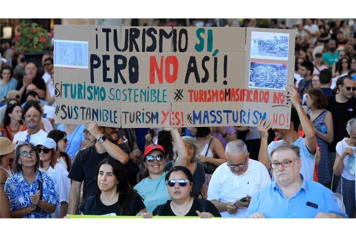 Balearen planen Maßnahmen zur Eindämmung des Massentourismus Der Unmut gegen Massentourismus wird auf Mallorca immer größer, aber nicht nur dort. (Foto Archiv)