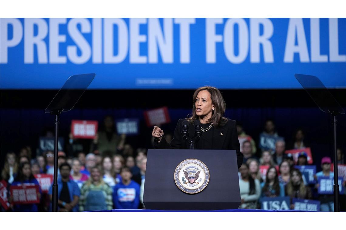 Bilder des Tages Der US-Wahlkampf um den Posten des US-Präsidenten geht in die Zielgerade. Kamala Harris tourt im Swing State Pennsylvania und bekommt Unterstützung von vielen Musikern.