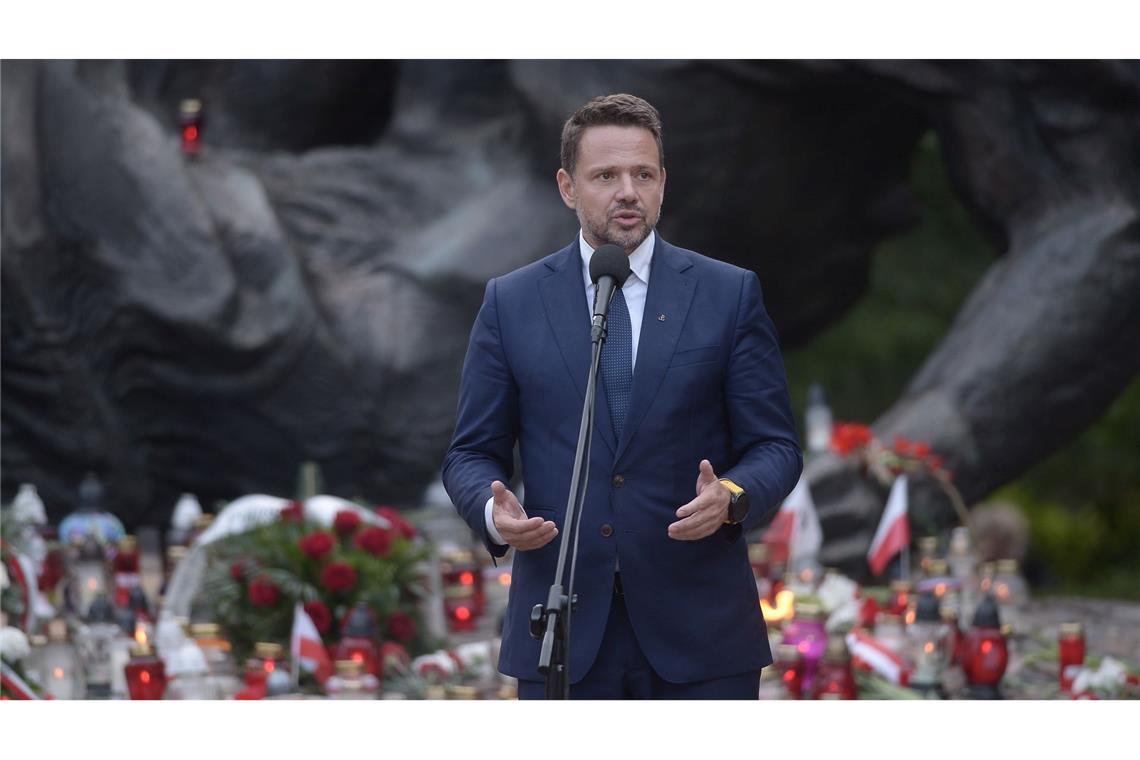 Vorwahl in Polen: Außenminister gegen Bürgermeister Der Warschauer Oberbürgermeister Rafal Trzaskowski möchte bei der Präsidentenwahl 2025 antreten. Dafür muss er sich einer Vorwahl seiner Partei stellen. (Archivbild)