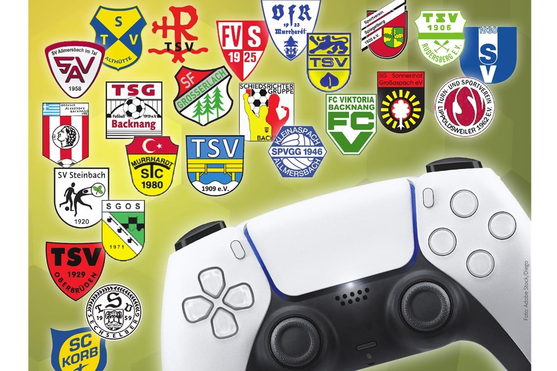 Virtuelle Fußballreise durch sechs Länder Die 24 teilnehmenden Klubs des 3. BKZ-FIFA-Cups spielen mit 15 verschiedenen Teams aus sechs Ländern auf der Konsole. Grafik: S. Horn