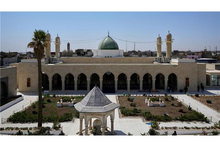 Die Al-Nuri-Moschee vor dem Besuch des irakischen Regierungschefs.