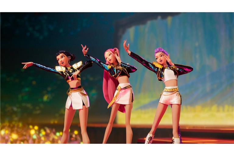 Die Band Huntrix gibt ein Megakonzert im Animationsfilm "KPop Demon Hunters". (Netflix-Handout)