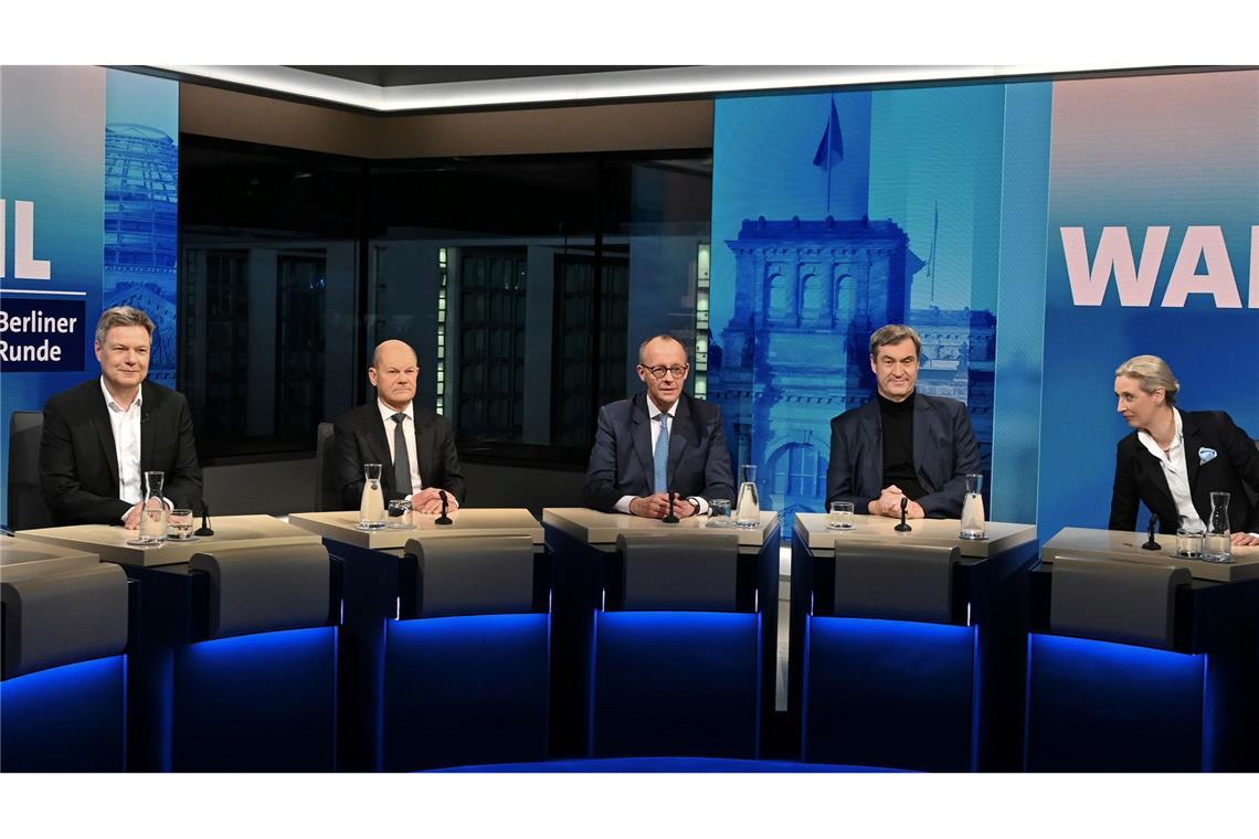 Mehr Interesse an Wahl-TV als 2021 Die "Berliner Runde" war ein Quotenhit.
