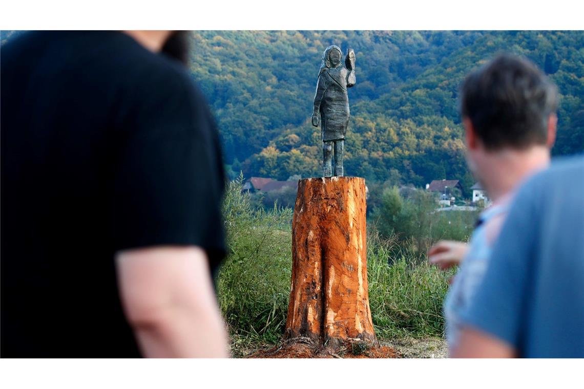 Statue von Melania Trump in Slowenien gestohlen Die Bronze-Statue von US-First Lady Melania Trump in ihrer Heimat Slowenien ist gestohlen worden. (Archivbild)