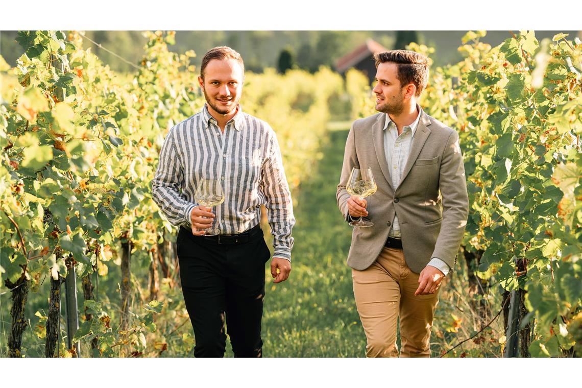 Wenn die KI den Wein empfiehlt Die Brüder David (links) und Simon Blank wissen viel über Wein und Informatik.