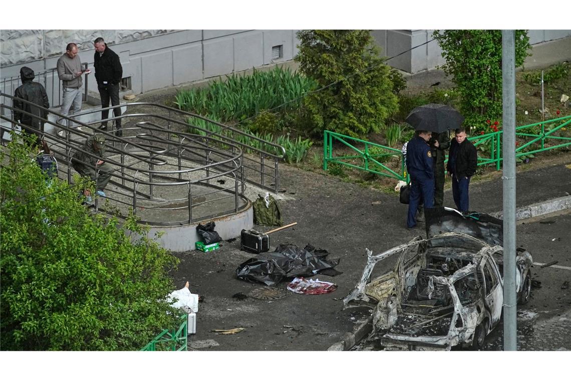 Attentat auf General überschattet Ukraine-Gespräch in Moskau Die Detonation wurde den Angaben zufolge durch einen selbstgebauten Sprengsatz in einem Golf ausgelöst.