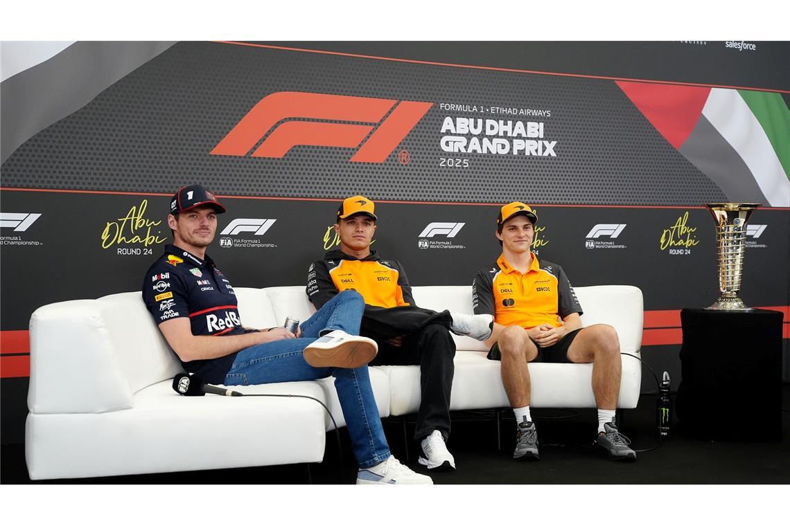 Die drei WM-Rivalen und der Pokal der Begierde.