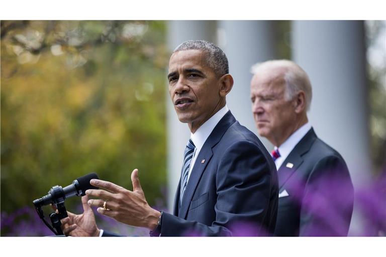 Die ehemaligen US-Präsidenten Barack Obama und Joe Biden (Archivbild)