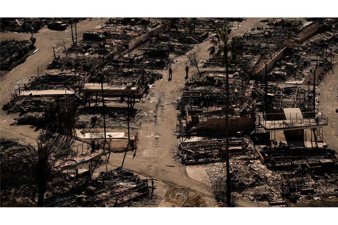 Feuer von Los Angeles: Klimawandel als Brandförderer Die Feuer verwüsteten große Flächen. Die Forschungsgruppe plädiert für eine Verbesserung der Wasserinfrastruktur, strengere Bauvorschriften und den Ausbau erneuerbarer Energien. (Archivbild)
