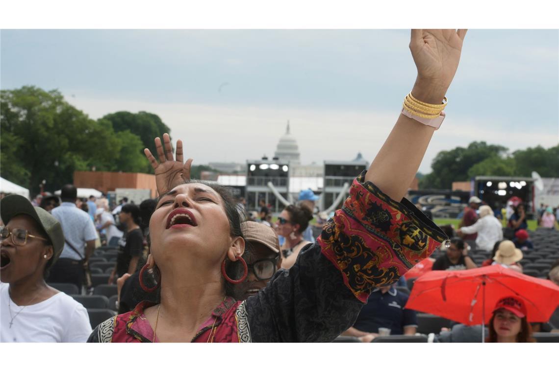 Die Gebetsveranstaltung findet auf der National Mall mitten im Herzen Washingons statt.