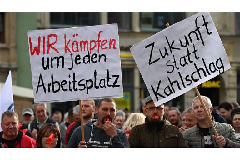 Die IG Metall hat beim Automobil-Aktionstag schon mal den Kampf geprobt.
