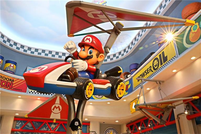 Die ikonische Mario-Kart-Figur wird auch in der Nintendo World in Japan ausgestellt.