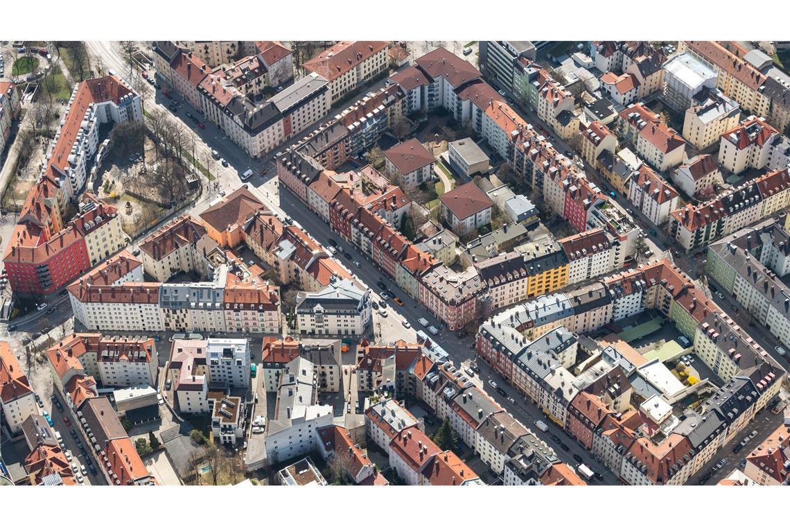 Die Innenstadt von München, fotografiert aus einem Hubschrauber (Archivbild).