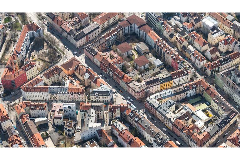 Die Innenstadt von München, fotografiert aus einem Hubschrauber (Archivbild).