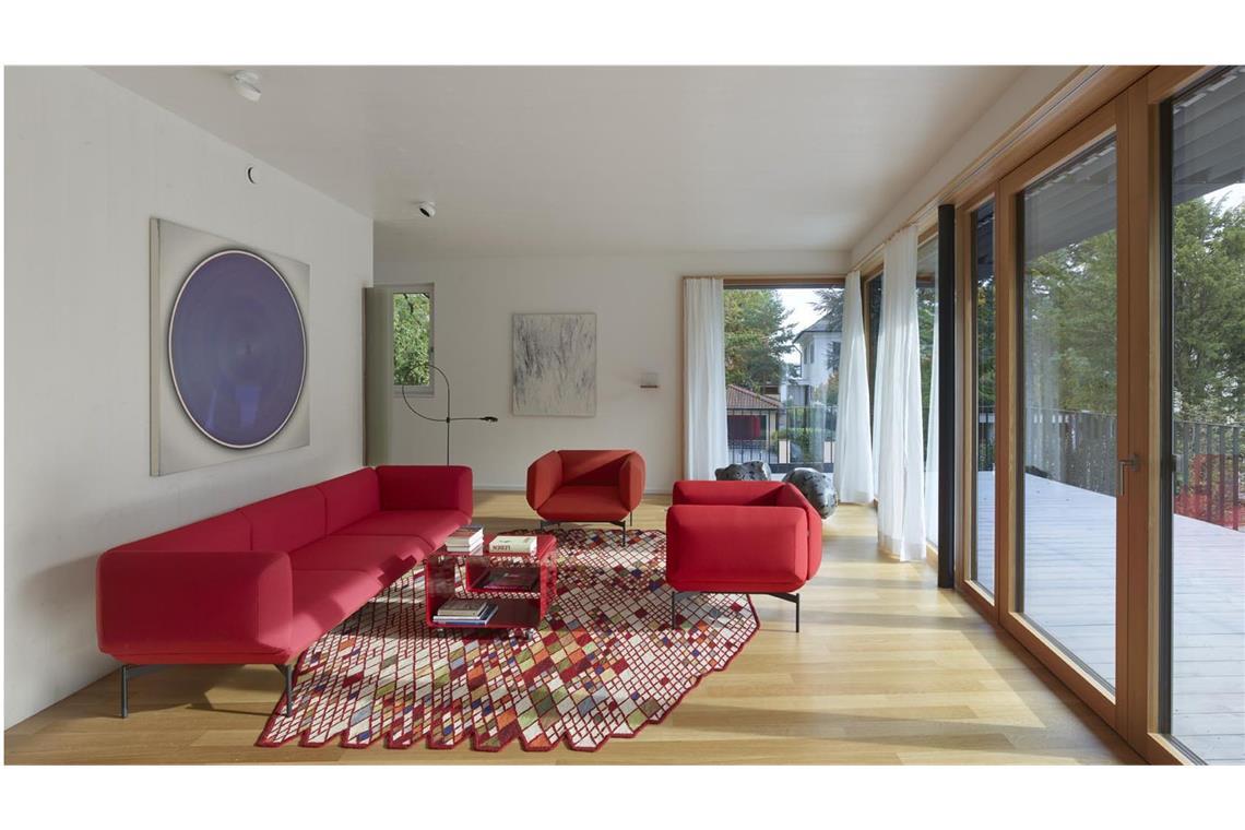 7 der besten Ideen für Wohnzimmer in Stuttgarter Architektenhäusern Die Kunst wohnt in in diesem lichtdurchfluteten Wohnzimmer in einem Einfamilienhaus auf dem Stuttgarter Killesberg, das . . .