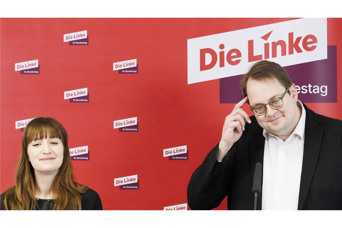 Reichinnek und Pellmann zu Fraktionschefs gewählt Die Linken-Fraktionschefs Heidi Reichinnek und Sören Pellmann (Archivbild)