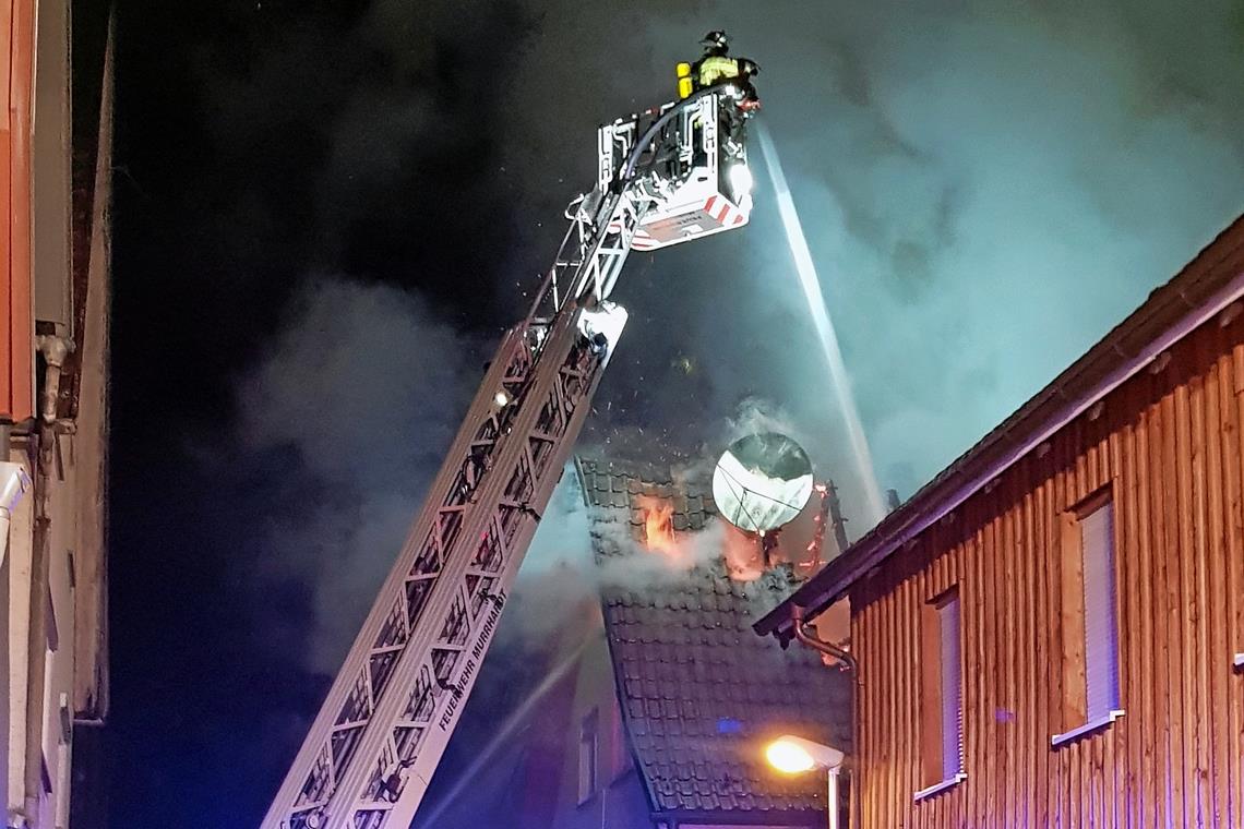 Dachstuhlbrand in der Murrhardter Altstadt