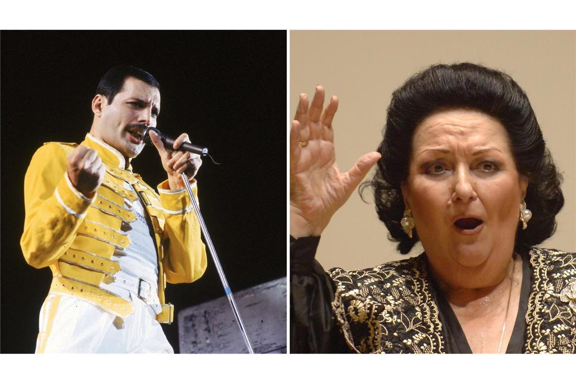 Die Musik-Ikonen Freddie Mercury (l.) und Montserrat Caballé sorgen dieser Tage in Barcelona für Aufregung.