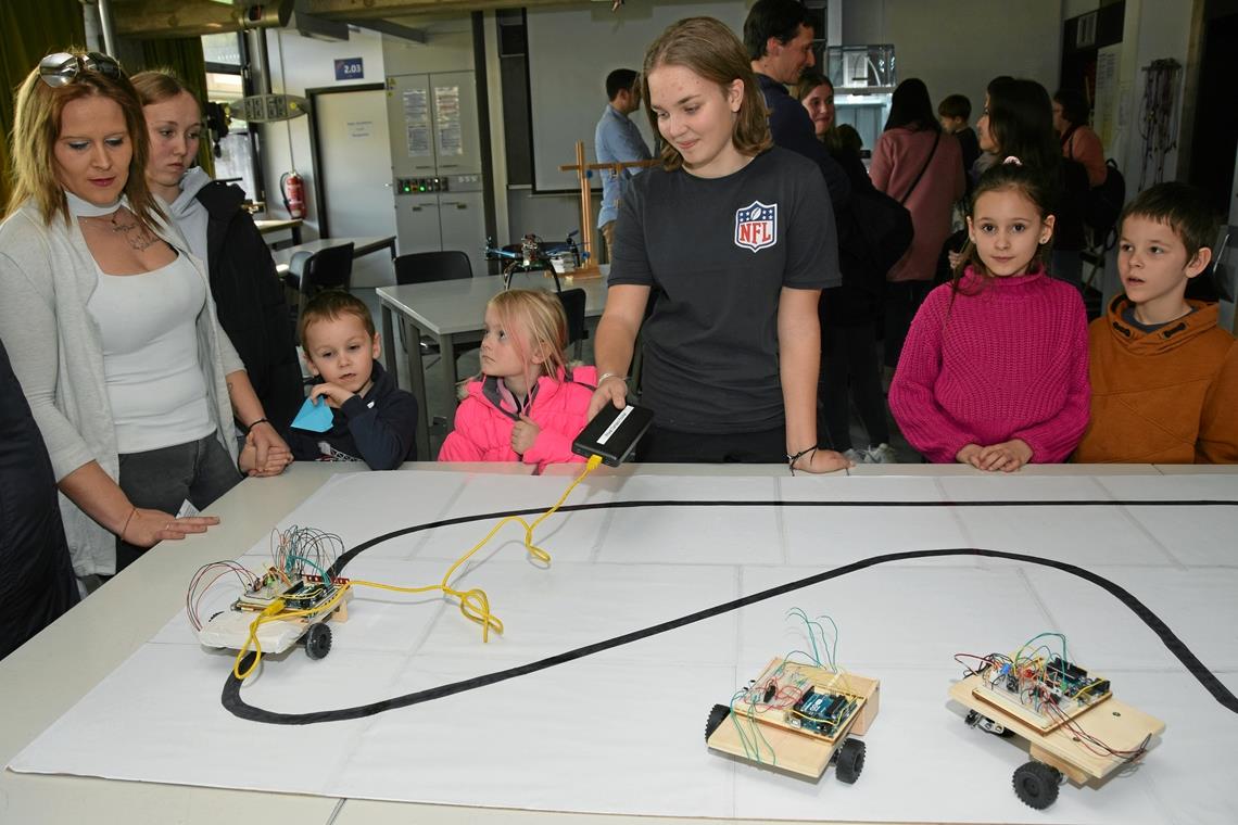 Roboterauto und Chemiekasten fest im Griff