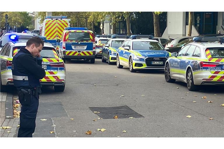 Die Polizei war mit vielen Einsatzkräften vor Ort .